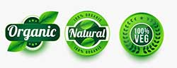 organic natural veg product labels set design